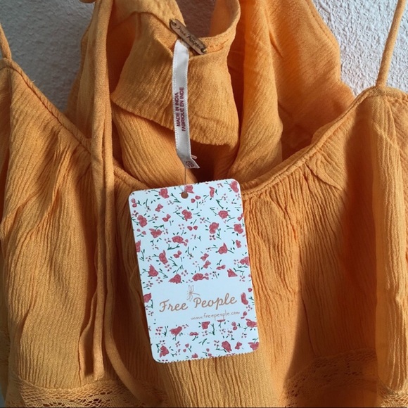 NWT Free People Orange Boho Lace Tank - Picture 8 of 11